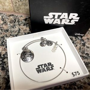 Disney Star Wars Stormtrooper Blast Em Stainless Steel Charm Dangle Bracelet